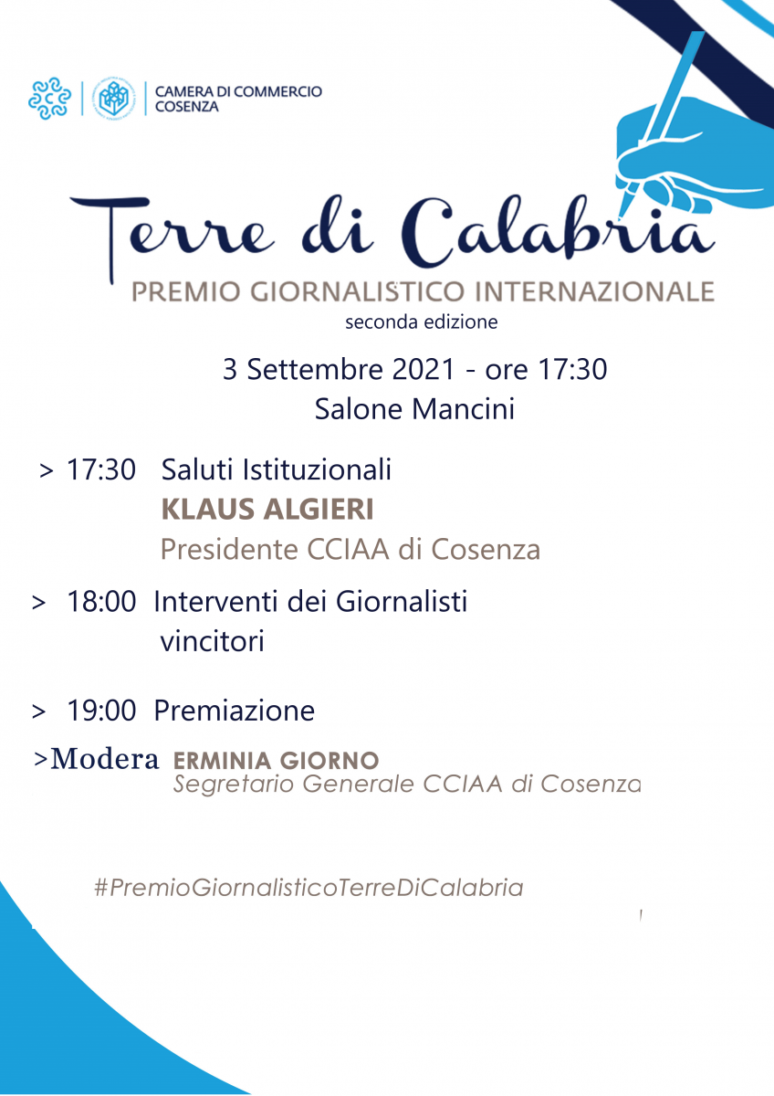 Locandina della premiazione 3 settembre 2021 ore 17:30